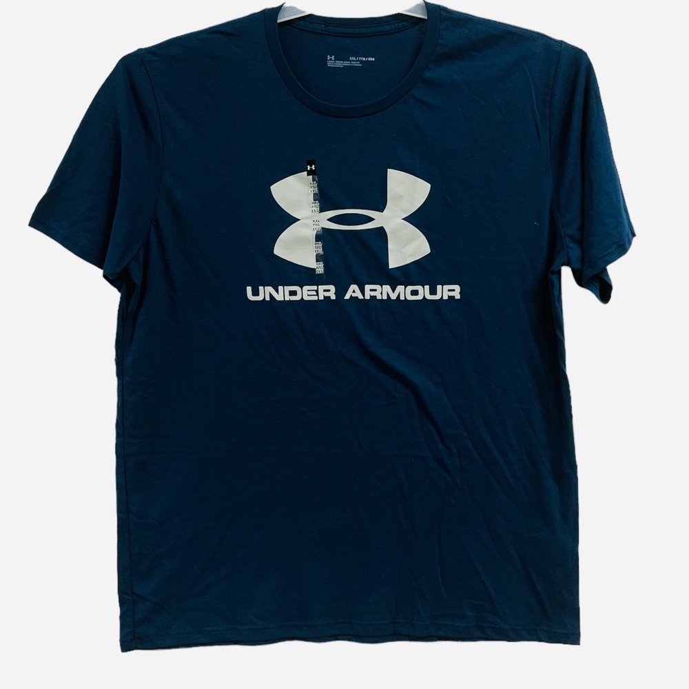 NWT Under Armour Mens Graphic Logo Tee T-Shirt Navy Blue - Picture 4 of 11